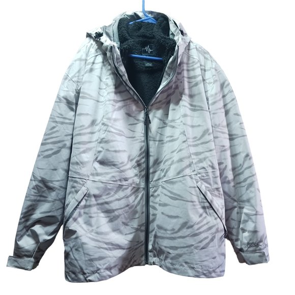 Pulse women camo white gray ski Insulated Snow Jacket Rainier Size 2Xl - Picture 1 of 5